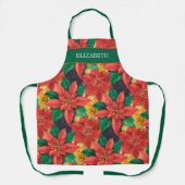 Proinsettias kerstfeestdag - Aangepast Schort (Voorkant)