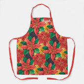 Proinsettias kerstfeestdag - Aangepast Schort (Voorkant)