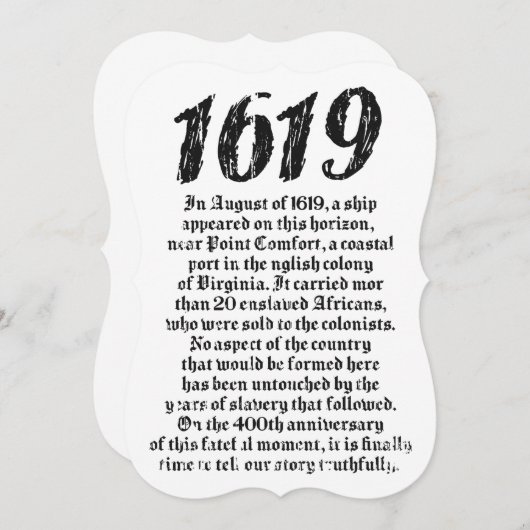 Project 1619 - Vaststelling van de Amerikaanse zwa Kaart (Voorkant / Achterkant)