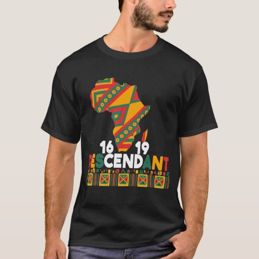Project 1619 Zwarte geschiedenismaand van afstamme T-shirt (Voorkant)