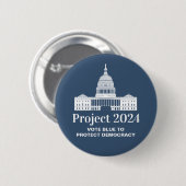 Project 2024 Stem voor Democratie Ronde Button 5,7 Cm (Voorkant /achterkant)
