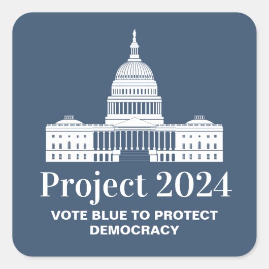 Project 2024 Stem voor Democratie Vierkante Sticker (Voorkant)