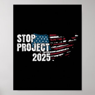 Project 2025 Anti Trump Amerikaanse vlag Poster