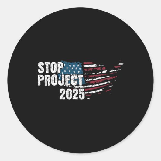 Project 2025 Anti Trump Amerikaanse vlag Ronde Sticker (Voorkant)