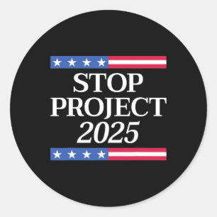 Project 2025 Anti Trump VS vlag politieke vrouwen  Ronde Sticker
