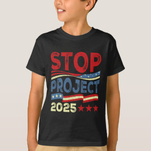 Project 2025 Anti Trump VS vlag politieke vrouwen T-shirt
