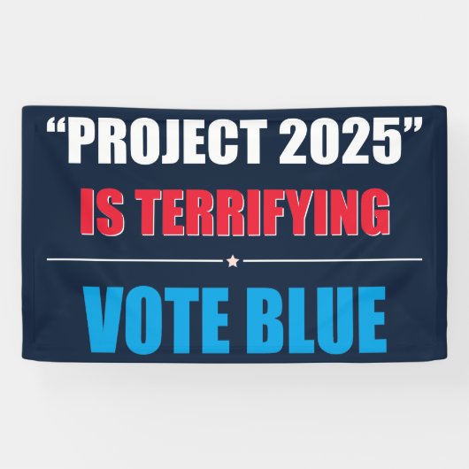 Project 2025 is angstaanjagend - STEM BLAUW 2024 Spandoek (Horizontaal)