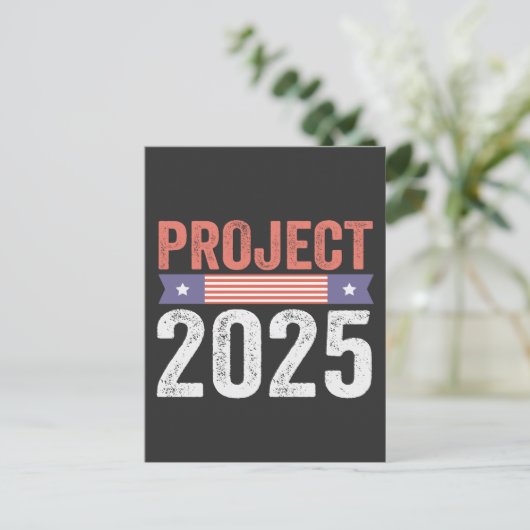Project 2025 Trump Amerikaans Patroïtisch T-shirt Briefkaart (Staand voorkant)