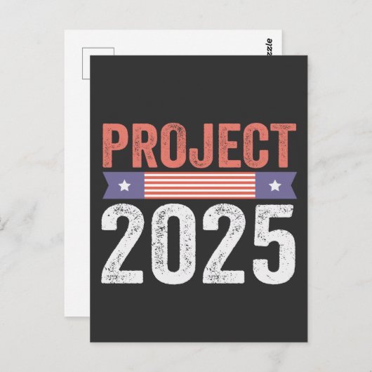 Project 2025 Trump Amerikaans Patroïtisch T-shirt Briefkaart (Voorkant / Achterkant)