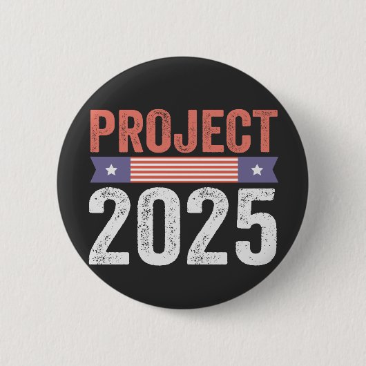 Project 2025 Trump Amerikaans Patroïtisch T-shirt Ronde Button 5,7 Cm (Voorkant)