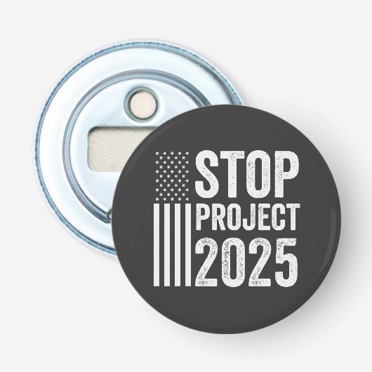 Project 2025 Trump Amerikaans Republikeins VS Button Flesopener (Voorkant)
