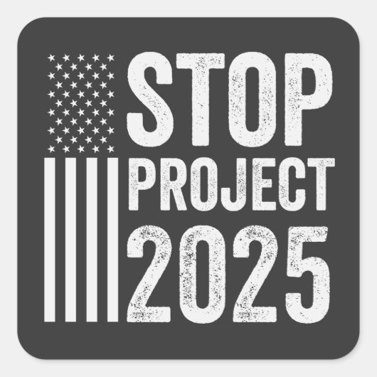 Project 2025 Trump Amerikaans Republikeins VS Vierkante Sticker (Voorkant)