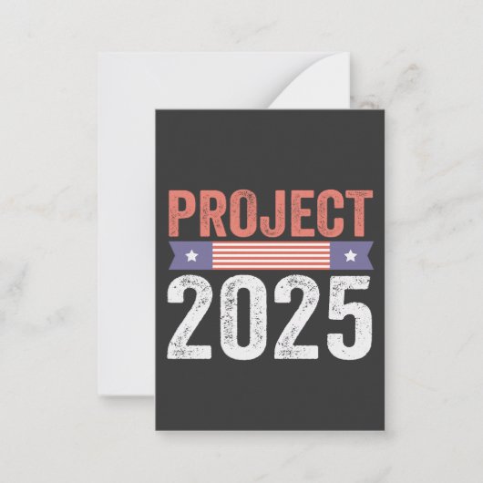 Project 2025 Trump Amerikaanse Patriottische T-Shi Notitiekaartje (Voorkant)