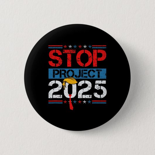 Project 2025 Trump's Project Anti Trump 1 Ronde Button 5,7 Cm (Voorkant)