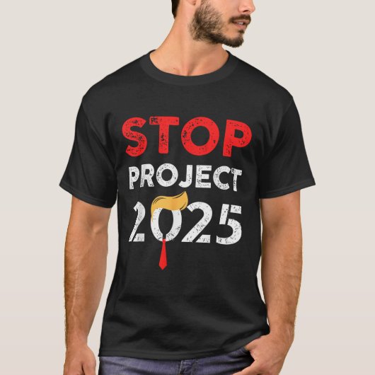 Project 2025 Trump's Project tegen Trump T-shirt (Voorkant)