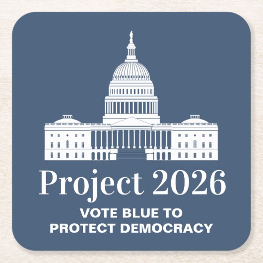 Project 2026 Stem voor Democratie Kartonnen Onderzetters (Voorkant)