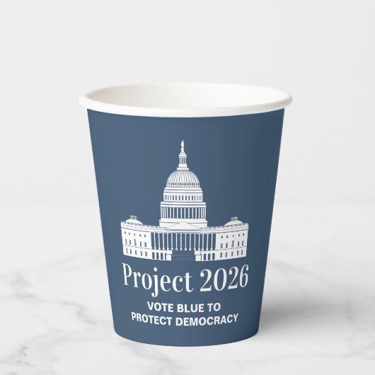 Project 2026 Stem voor Democratie Papieren Bekers (Voorkant)