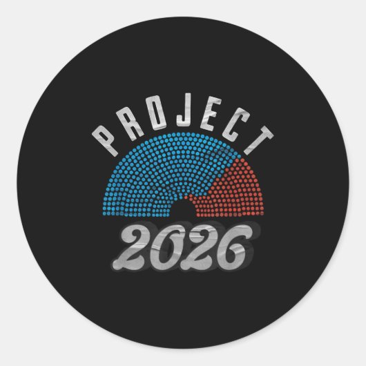 Project 2026 T-shirt Ronde Sticker (Voorkant)