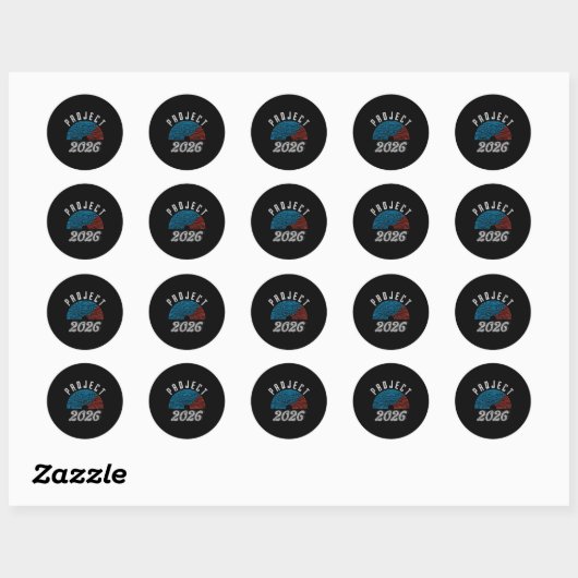 Project 2026 Tee Shirt  Ronde Sticker (Vel)