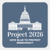 Project 2026 Vote for Democracy Vierkante Sticker (Voorkant)