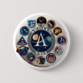 Project Apollo: Het samengestelde Logo Ronde Button 5,7 Cm (Voorkant)