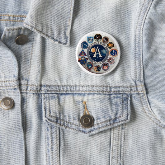 Project Apollo: Het samengestelde Logo Ronde Button 5,7 Cm (In situ)