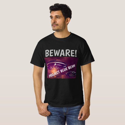 PROJECT BLUE BLAUW UFO-BEWARE! T-shirts (Voorkant volledig)