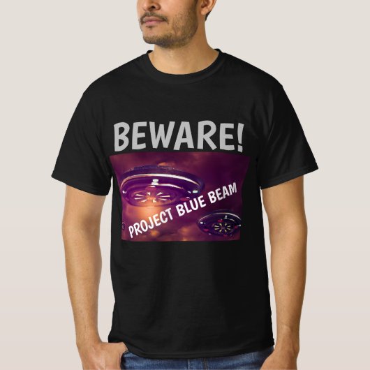 PROJECT BLUE BLAUW UFO-BEWARE! T-shirts (Voorkant)