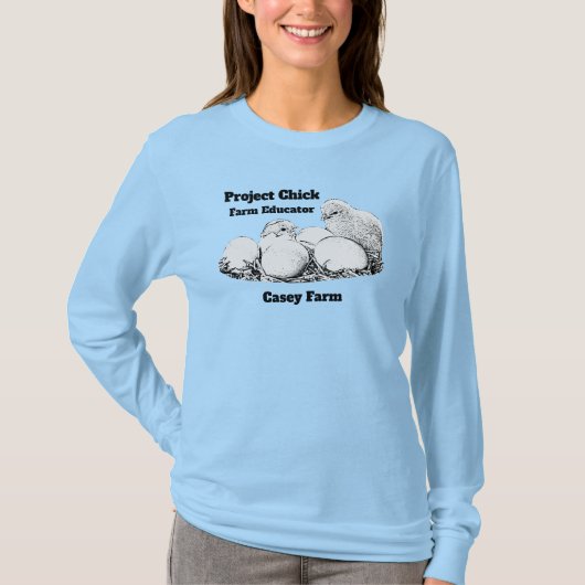 Project Chick ver.1 lange gesleept donker logo T-shirt (Voorkant)