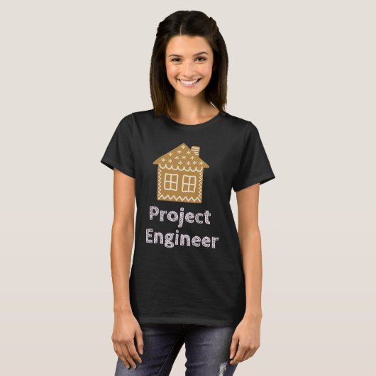 Project Engineer Fun Gingerbread House Decorating T-shirt (Voorkant volledig)