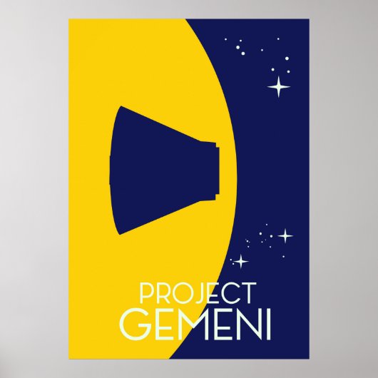 Project Gemini ruimte kunst illustratie Poster (Voorkant)