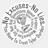 Project Mayhem Ronde Sticker (Voorkant)