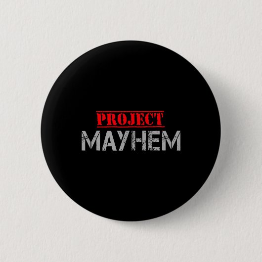 Project Mayhem - Underground Boxing Club Shirt Ronde Button 5,7 Cm (Voorkant)