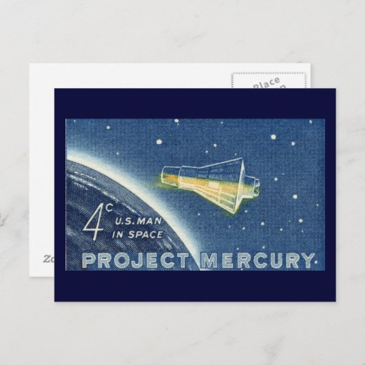 Project Mercury, Amerikaans Man in de ruimte Briefkaart (Voorkant / Achterkant)