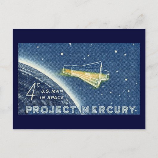 Project Mercury, Amerikaans Man in de ruimte Briefkaart (Voorkant)