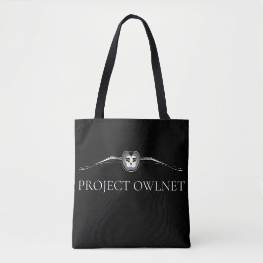 Project Owlnet Zwarte Tote Bag (Voorkant)