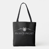 Project Owlnet Zwarte Tote Bag (Achterkant)