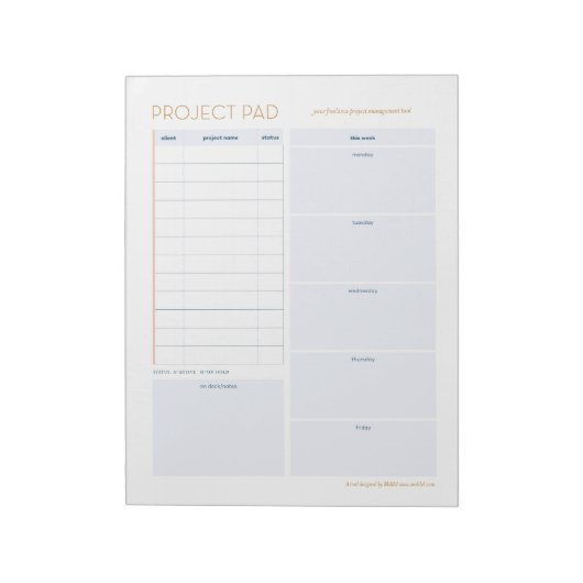 Project Pad Freelancer Notitieblok (Linkerzijde)