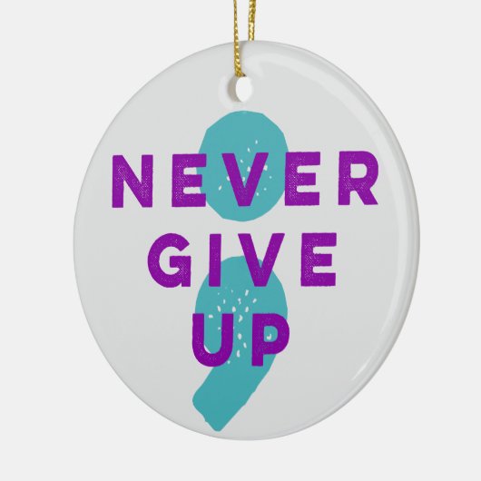 Project Semicolon geeft geen einde aan zelfmoordpr Keramisch Ornament (Links)