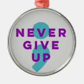 Project Semicolon geeft geen einde aan zelfmoordpr Metalen Ornament (Voorkant)