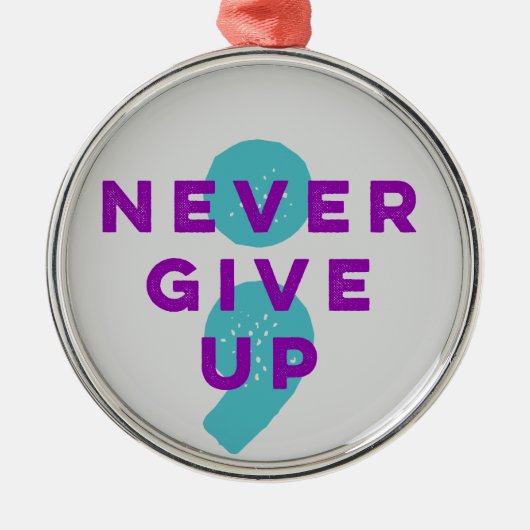 Project Semicolon geeft geen einde aan zelfmoordpr Metalen Ornament (Voorkant)