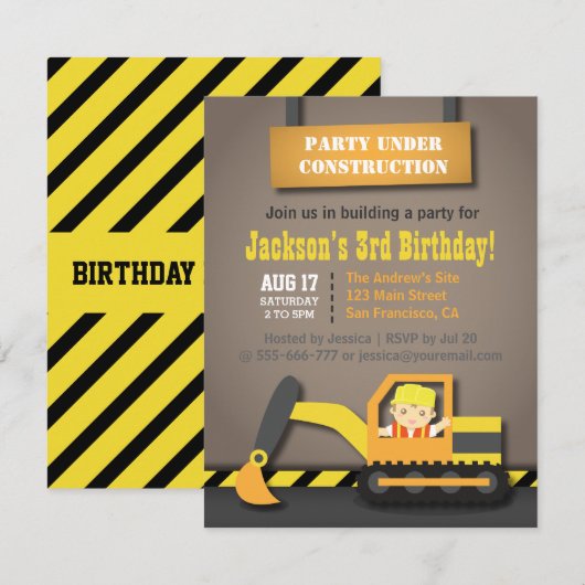 Project van de Bouwnijverheid van de opgraver Kaart (Voorkant / Achterkant)