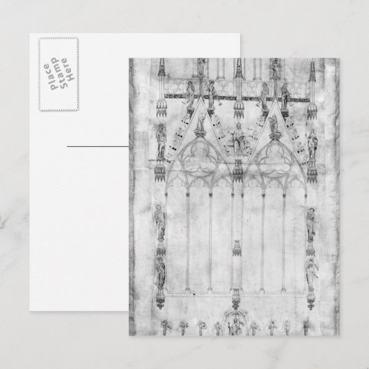 Project voor de kathedraal, hoogte van het westen briefkaart (Voorkant / Achterkant)