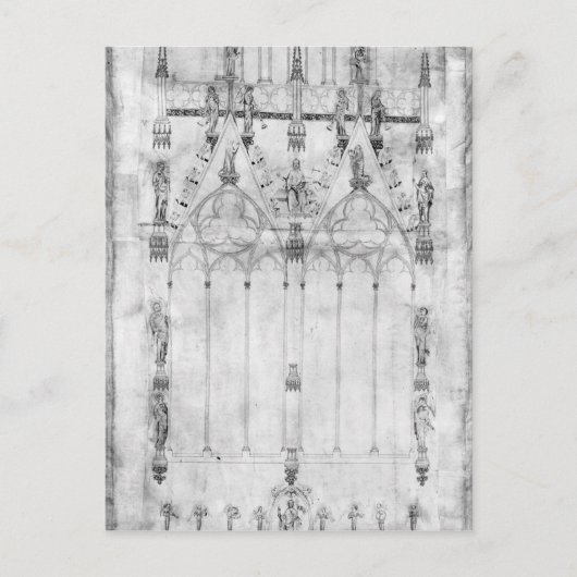 Project voor de kathedraal, hoogte van het westen briefkaart (Voorkant)