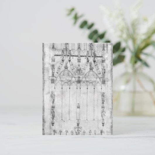 Project voor de kathedraal, hoogte van het westen briefkaart (Staand voorkant)