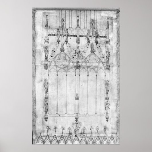 Project voor de kathedraal, hoogte van het westen poster (Voorkant)