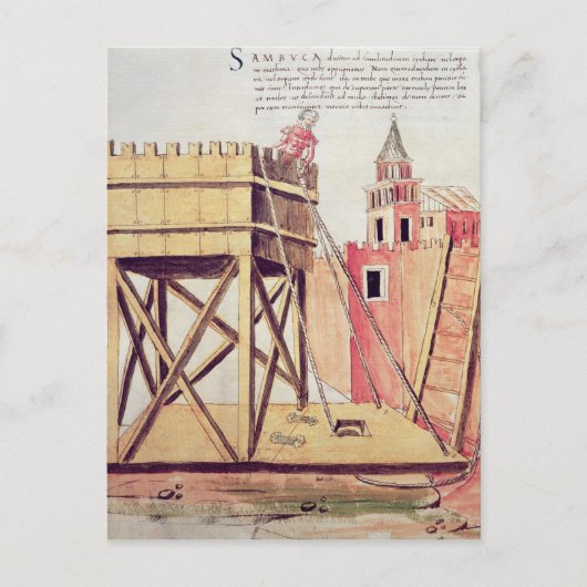 Project voor een siege-toren briefkaart (Voorkant)
