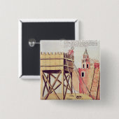 Project voor een siege-toren vierkante button 5,1 cm (Voorkant /achterkant)