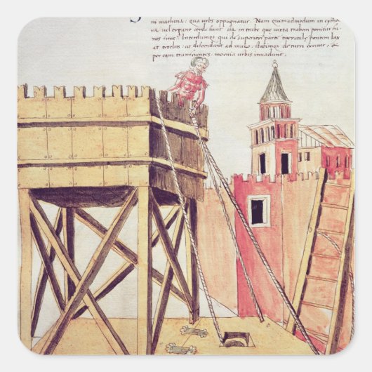 Project voor een siege-toren vierkante sticker (Voorkant)