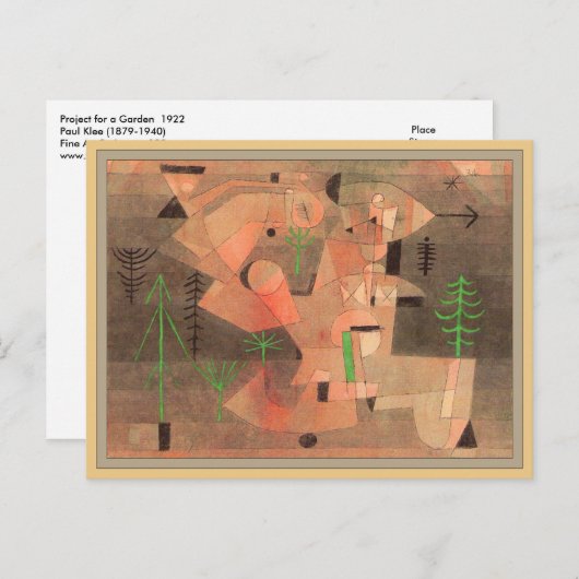 Project voor een Tuin door Paul Klee Briefkaart (Voorkant / Achterkant)